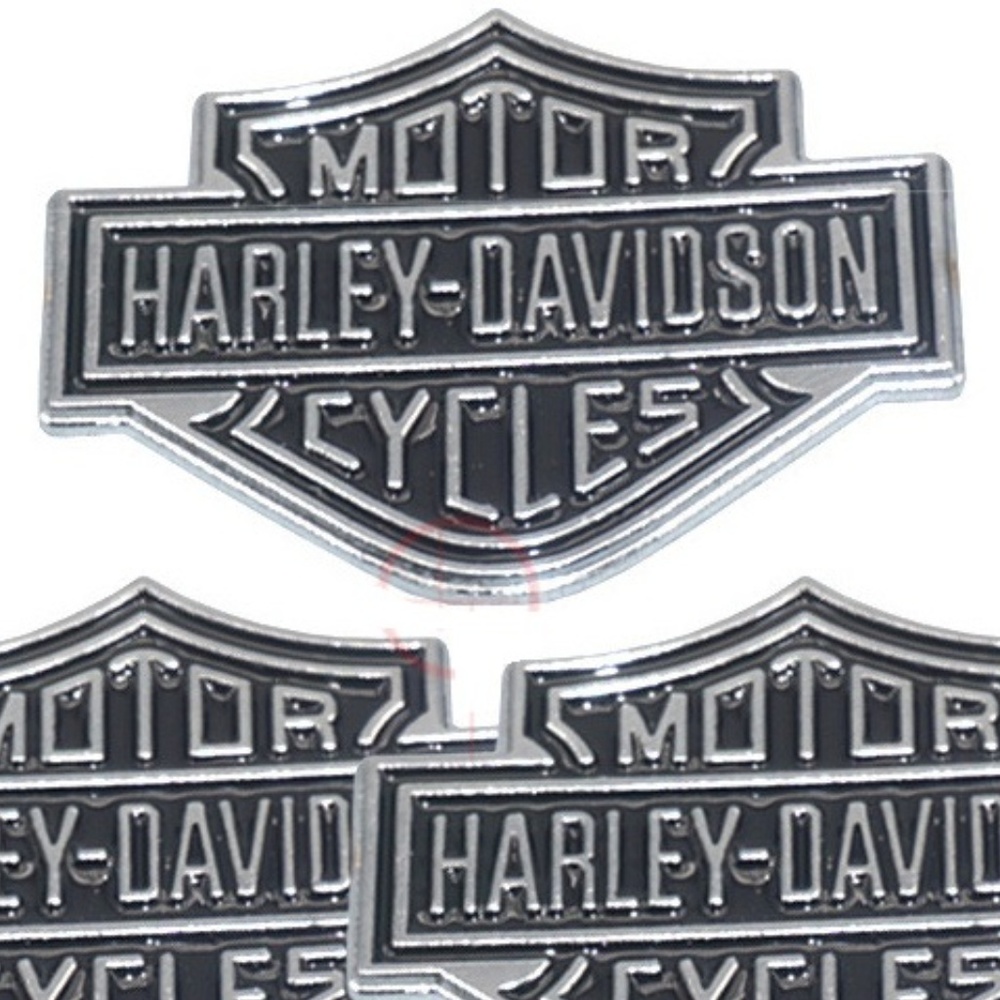 Pair of 2 HARLEY DAVIDSON Bar and Shield Metal Emblem 5.6 CM  Wide X 4.5…